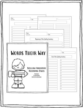 Preview of Words Their Way Spelling Inventory Printable Recording Sheets-ALL 3 Lists