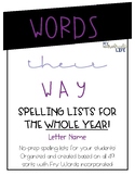 Words Their Way Spelling Lists (Letter Name)