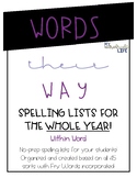 Words Their Way Spelling Lists (Within Word)
