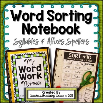 Preview of Word Sorting Notebook --- Syllables & Affixes Spellers | Words Their Way