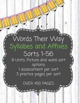 Preview of Words Their Way: Syllables Affixes: Sorts, Assessments and Practice Pages