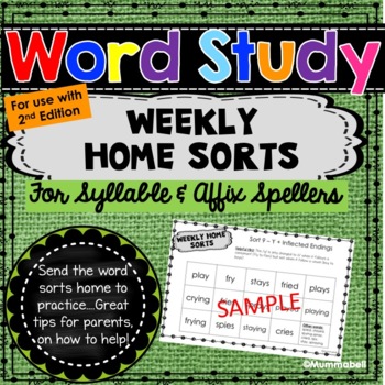 Preview of Words Their Way™ Syllables & Affixes Weekly Home Sorts - 2nd Edition