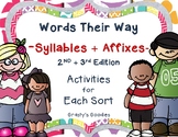 Words Their Way: Syllables and Affixes - NO PREP ACTIVITIE