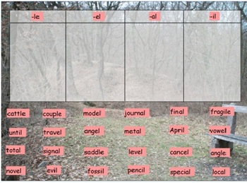 Preview of Words Their Way Syllables and Affixes sort 30