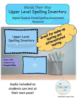 Preview of Words Their Way Upper Level Spelling Inventory - Independent Assessment