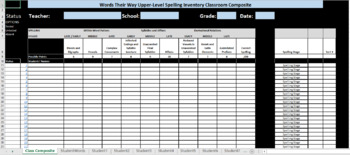 Preview of Words Their Way - Upper Level Spelling Inventory - Self-Marking Composite Sheet