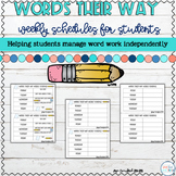 Words Their Way Weekly Schedules Editable 