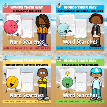 Preview of Words Their Way Word Search & Word Sort Red Yellow Green Blue BUNDLE