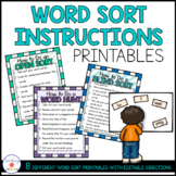 Words Their Way Word Sort Instruction Printables- Editable!