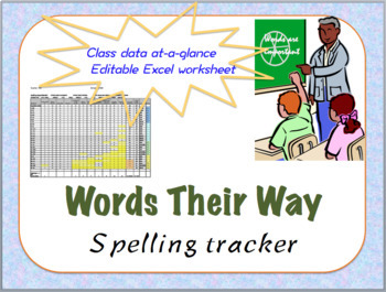 Preview of Words Their Way class spreadsheet for Elementary and Upper Level