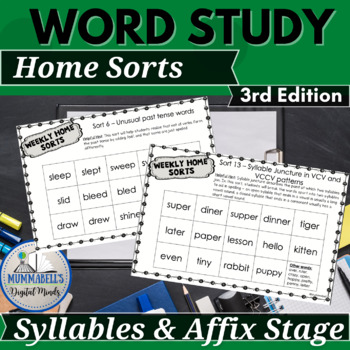 Preview of Words Their Way™ for Syllable & Affixes Spellers - Home Sorts  for 3rd Edition