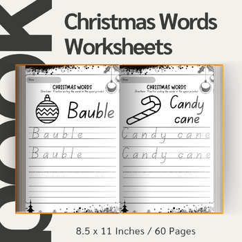 Preview of Words Tracing Worksheets / Editable Canva Template