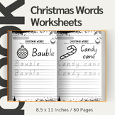 Words Tracing Worksheets / Editable Canva Template