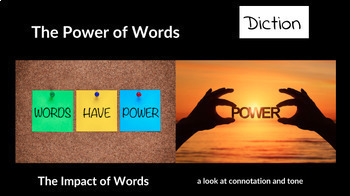Preview of Words are Powerful: Connotation/Tone, Word Choice/Diction w/quiz NC RL/RI10.4