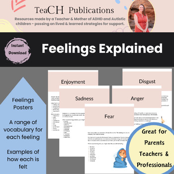 Preview of Words for My Feelings Poster - Emotional Regulation Education Poster Set