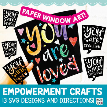 Preview of Words of Empowerment Craft | Love and Self Positivity Activity | Empathy SVG