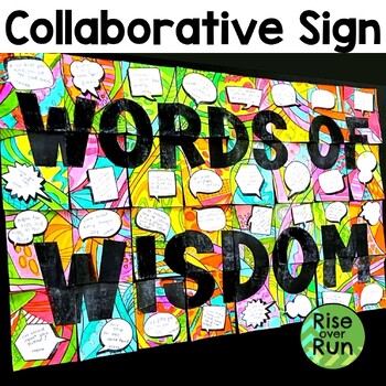 Preview of End of Year After State Testing Activity Collaborative Sign - Words of Wisdom