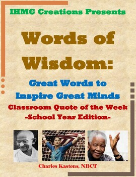 Preview of Words of Wisdom: Yearlong Quotes Edition-PDF, Google Docs & Easel Options