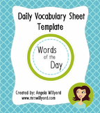 Words of the Day {Daily Vocabulary Template}