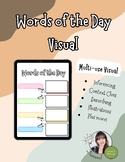 Words of the Day - Vocabulary Anchor Chart Visual