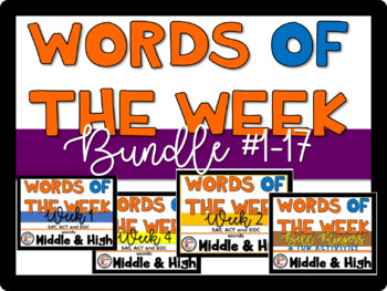 Preview of Words of the Week #1-17 & Bellringers