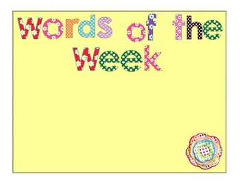 Preview of Words of the Week Chart