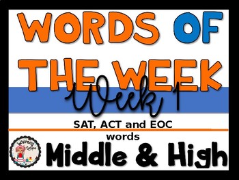 Preview of Words of the Week #1 (Middle & High School)