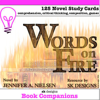 Preview of Words on Fire Novel Study Discuss Reflect Write Classroom and Distance Learning