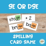 Words that end with dge and ge spelling game