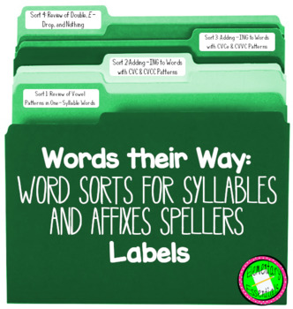 Preview of Words their Way: Syllables and Affixes Sort Labels