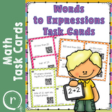 Words to Expressions Math Task Cards