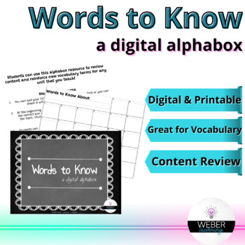 Preview of Words to Know: a digital alphabox