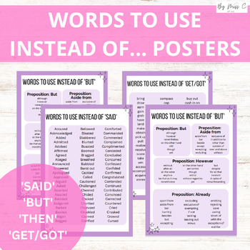 Preview of 'Words to use instead of' ELA classroom posters (300+ alternatives).