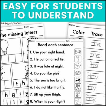 NO PREP Long I Worksheets | IGH IE Y Word Work by The Designer Teacher