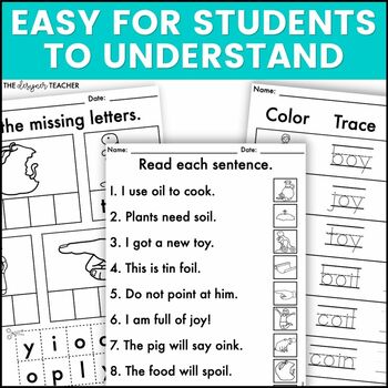 no prep oi oy worksheets diphthongs word work by the designer teacher