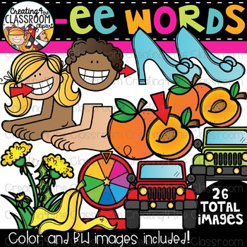 Preview of Words with -ee {Phonics Clipart}