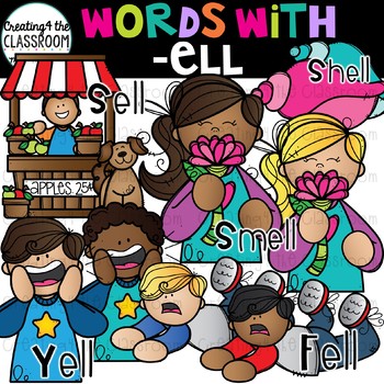 Preview of Words with -ell  {Word Family Clip Art}