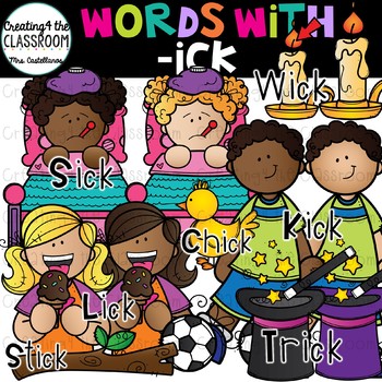 Preview of Words with -ick  {Word Family Clip Art}