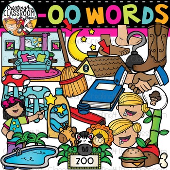 Preview of Words with -oo {Phonics Clipart}