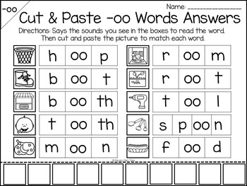 Words With Oo Word Work Activities By Primary Fairy Tales Tpt