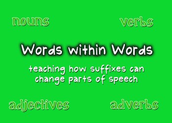 Preview of Words within Words: Suffixes that Change Parts of Speech