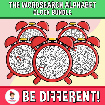 Preview of Wordsearch Alphabet Clipart Clock Bundle