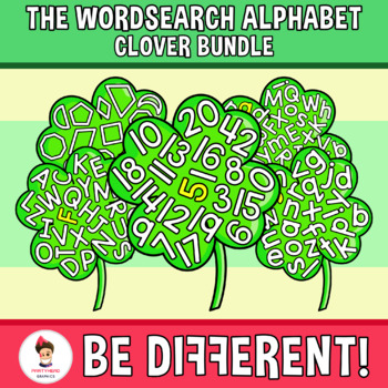 Preview of Wordsearch Alphabet Clipart Clover Bundle Patricks Day
