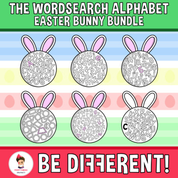 Preview of Wordsearch Alphabet Clipart Easter Bunny Bundle