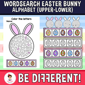 Preview of Wordsearch Alphabet Clipart Easter Bunny (Upper-Lower Case Letters)