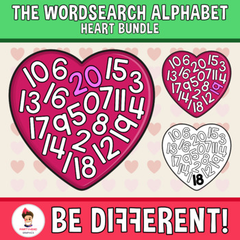 Download Wordsearch Alphabet Clipart Heart Bundle by PartyHead ...