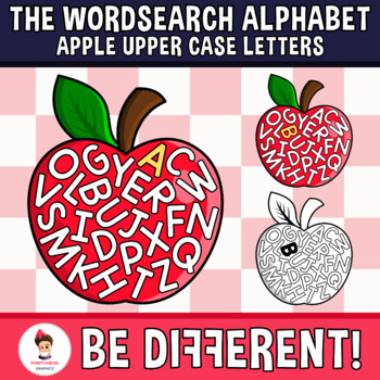 Preview of Wordsearch Alphabet Clipart Letters Apple Upper Case Letters Fall