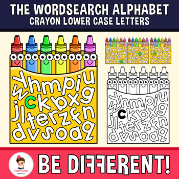 Preview of Wordsearch Alphabet Clipart Letters Crayon (Lower Case Letters)