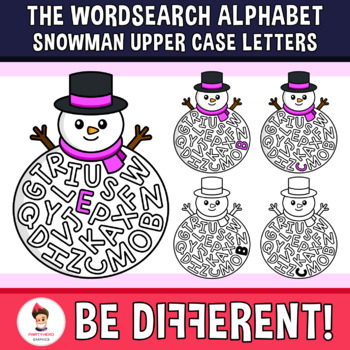 Preview of Wordsearch Alphabet Clipart Letters Snowman (Upper Case Letters)