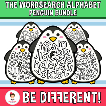 Preview of Wordsearch Alphabet Clipart Penguin Bundle Winter Animal
